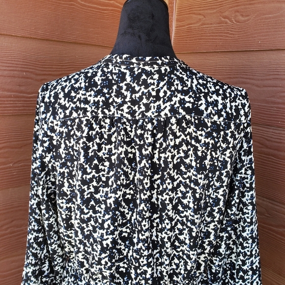 H&M Black White and Blue Animal Print Women's Midi Dress Size 14 NWOT - Picture 10 of 16